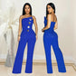 Fashion Women's Sleeveless Buttoned Jumpsuit Long Pants