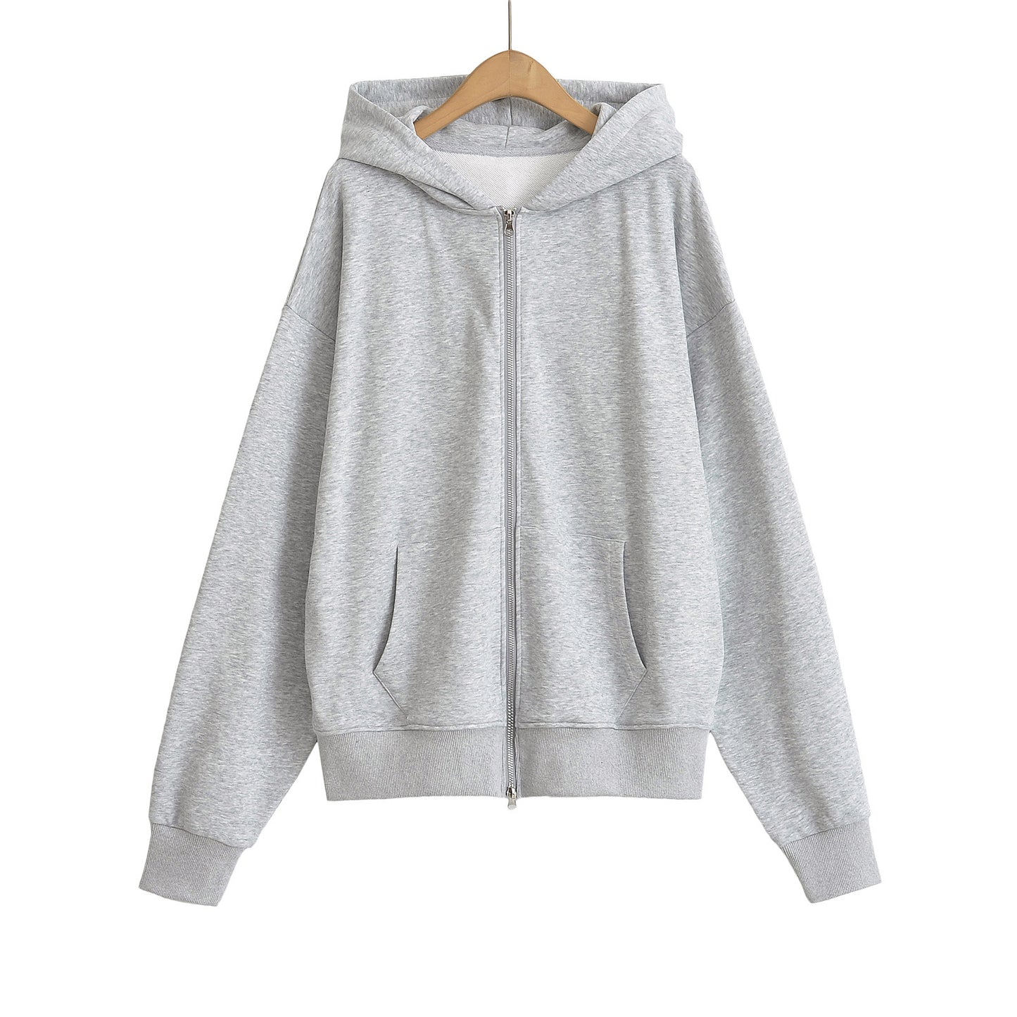 Loose hooded long sleeved sweatshirt