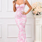 Long Sleeveless Belted Backless Fitted Bodycon Casual Sexy Dress