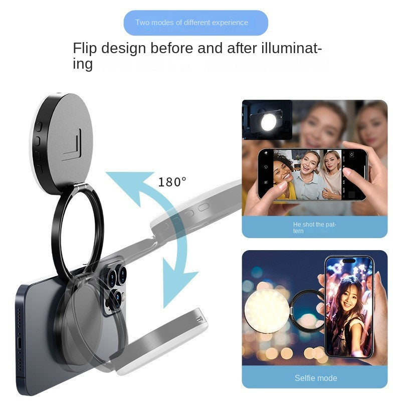 New YSH-126 LED Magnetic Phone Fill Light Photography Lamp Desktop Video Conference Live Pocket Light Mirror