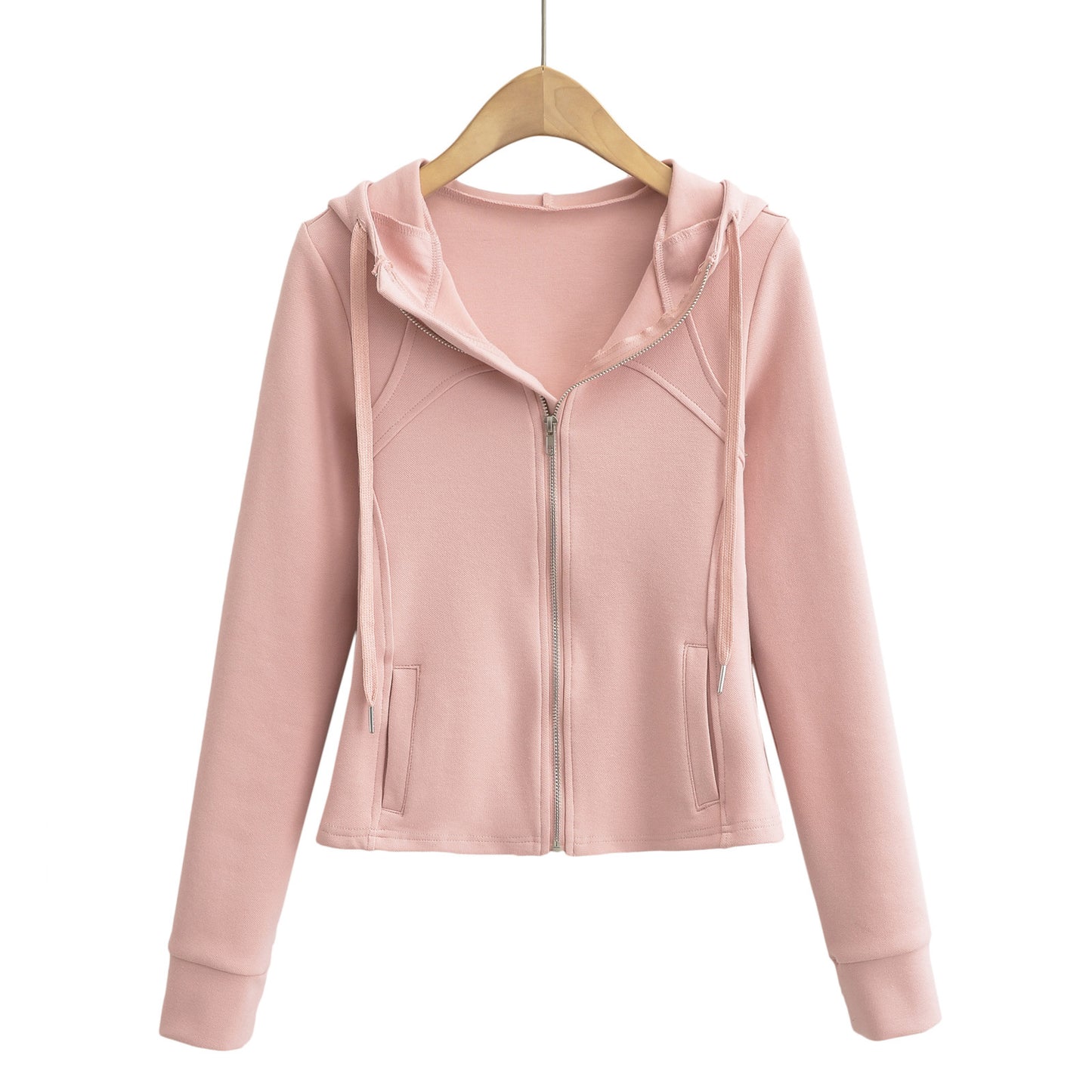 Waist hugging hooded slim fit hoodie