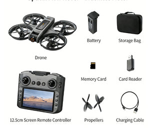 S156 Brushless RC Drone with Screen FPV Racing Drone, HD Camera, 4-Axis UAV with Optical Flow Positioning