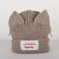 Double-layer thickened pig ear wool hat autumn and winter warm solid color knitted hat