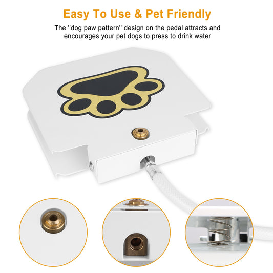 1Pc Dog Water Fountain Outdoor Dog Pet Water Dispenser Step-on Activated Sprinkler With Interactive Paw Pedal Valve For Drinking Water