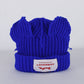 Double-layer thickened pig ear wool hat autumn and winter warm solid color knitted hat