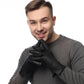 Men's imitation deer skin, wool lined business gloves, outdoor velvet, autumn and winter warm goat skin leather gloves