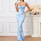 Long Sleeveless Belted Backless Fitted Bodycon Casual Sexy Dress