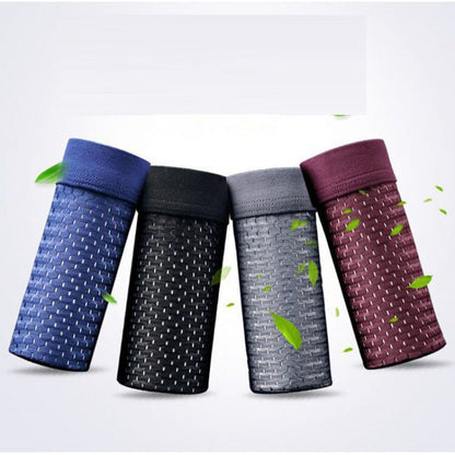 Men's boxer briefs ice silk large size breathable summer seamless four-corner mesh men's pants