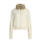 Retro warm fur collar knitted jacket for women