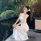 Elegant Bohemian Sexy Sheer Mesh Floral Strapless Dress for Women, Form-Fitting Design, Chic Long Dress