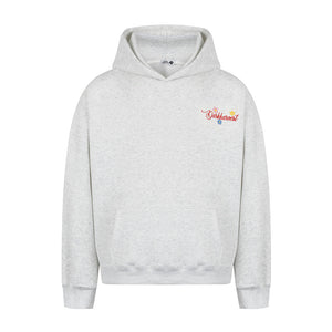 Vine flower embroidered hooded sweatshirt