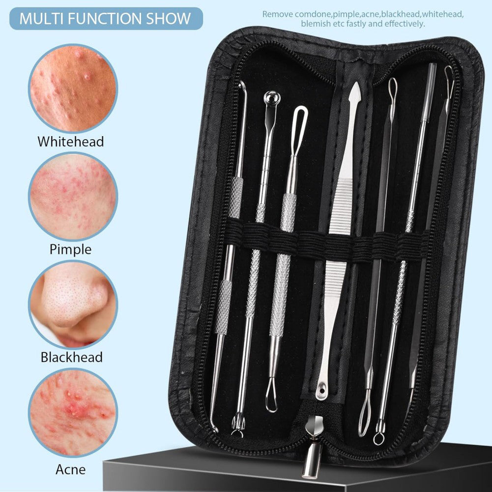 5-Pieces Set- BlackHead Remover Kit Pimple Comedone Extractor Tool Set