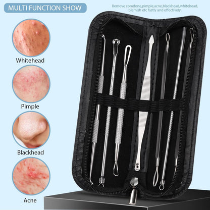 5-Pieces Set- BlackHead Remover Kit Pimple Comedone Extractor Tool Set