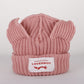 Double-layer thickened pig ear wool hat autumn and winter warm solid color knitted hat