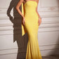 Elegant Fitted Strapless Ribbon-Trimmed Sheath Dress for Women Party Evening Gown