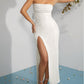 Elegant Strapless Slit Evening Dress for Party and Red Carpet Women's Formal Dress