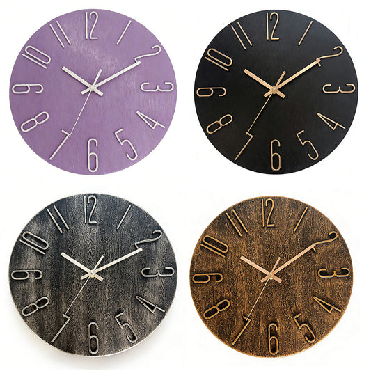 12 Inch 30CM Plastic Wall Clock Without Glass Luxury Decorative Spanish Style Wall Clock