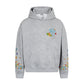 Small floral embroidery hooded sweatshirt