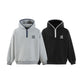 Embroidery Half-Zip Hooded Sweatshirt Men's Casual Loose Sport Hoodie