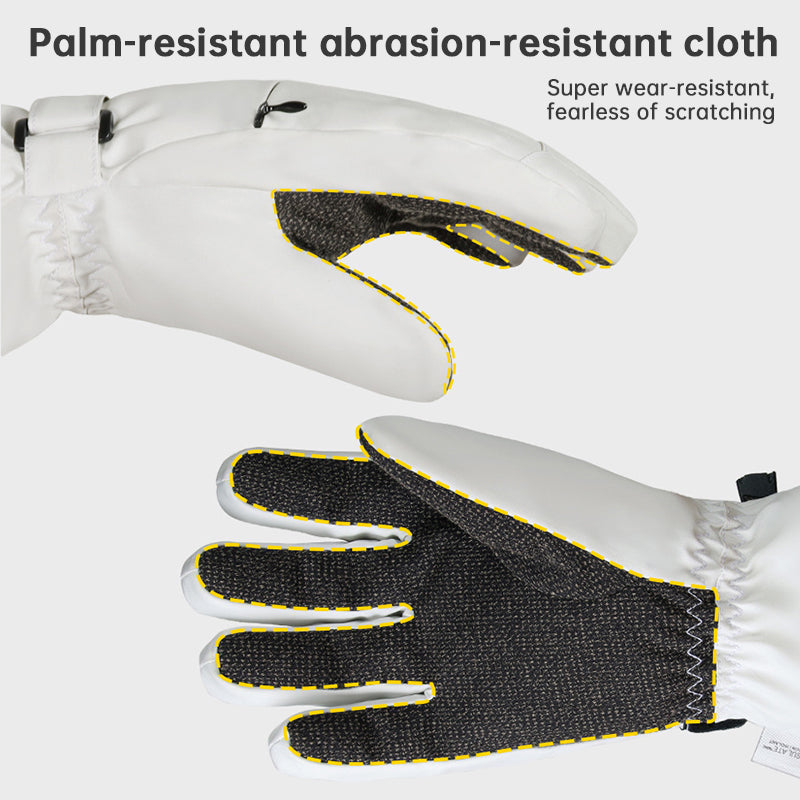 Ski Gloves with Built-in Wrist Guards, Waterproof for Ski/Snowboard Carving, Professional 3M Fleece-Lined Thickened Gloves