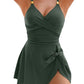 V-neck Skirt Pants Jumpsuit Slimming Sexy Bikini Swimsuit for Women