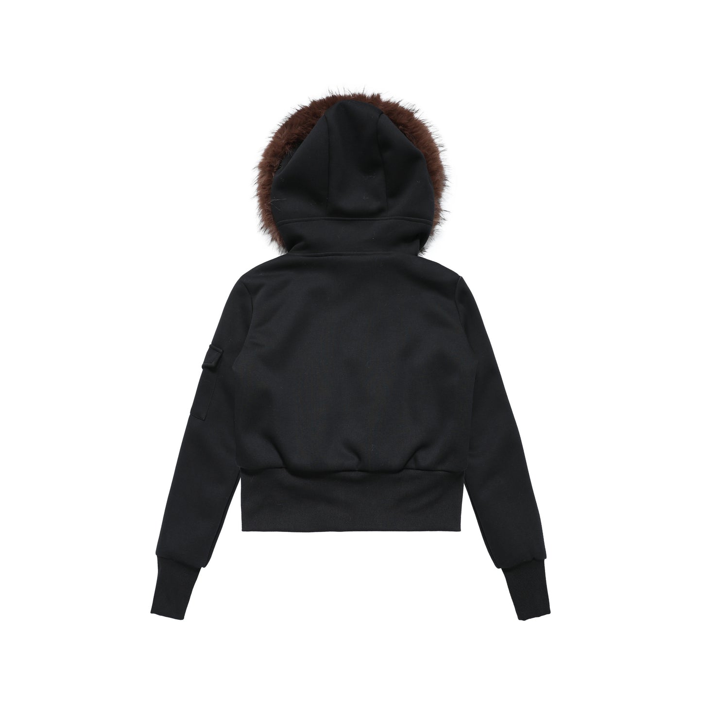 Retro spicy girl big fur collar hooded sweatshirt jacket