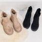 Winter women's boots with thick and warm cotton shoes and fur integrated in the middle tube and velvet