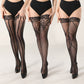 Lace border vertical stripe fishing net over knee socks sexy over knee anti slip silicone lace long tube socks