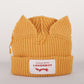 Double-layer thickened pig ear wool hat autumn and winter warm solid color knitted hat