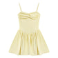 Yellow Strap Dress Women Summer Dopamine Sexy Short Figure Fitted Princess Puff Skirt Birthday Party Dress