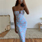 Long Sleeveless Belted Backless Fitted Bodycon Casual Sexy Dress