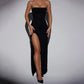 Elegant Strapless Slit Evening Dress for Party and Red Carpet Women's Formal Dress