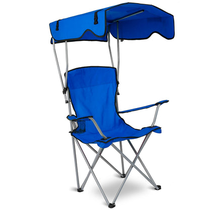 1Pc Foldable Camping Chair With Canopy Cup Holder 330LBS Max Load Folded As A Carry Bag Fedex Shipping