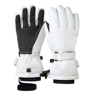 Ski Gloves with Built-in Wrist Guards, Waterproof for Ski/Snowboard Carving, Professional 3M Fleece-Lined Thickened Gloves