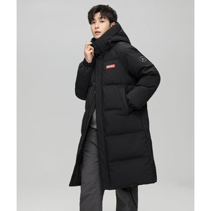 Over-the-Knee Hooded Mid-Length Cotton Coat for Men and Women, Loose, Thick, Warm, Couple's Cotton Jacket Outerwear