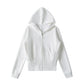Long sleeved zipper hooded sweatshirt