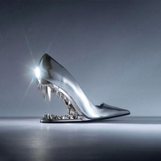 Irregular Heel Women's Super High Heel Shoes Metal Shallow Mouth Single Shoe Boots