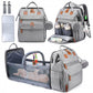 TOP Mommy Backpack with Crib Anti-Mosquito Mom Bag Stroller Large Capacity Baby Bag with Toy Gift