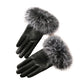 Women's winter gloves with windproof and plush thick fur mouth gloves, cold resistant touch screen riding warm gloves, Korean style minimalist gloves