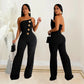 Fashion Women's Sleeveless Buttoned Jumpsuit Long Pants