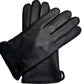 Men's imitation deer skin, wool lined business gloves, outdoor velvet, autumn and winter warm goat skin leather gloves