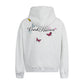 Butterfly letter embroidered hooded sweatshirt