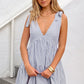 Casual Tie-Back Vest V-Neck Short Dress for Women