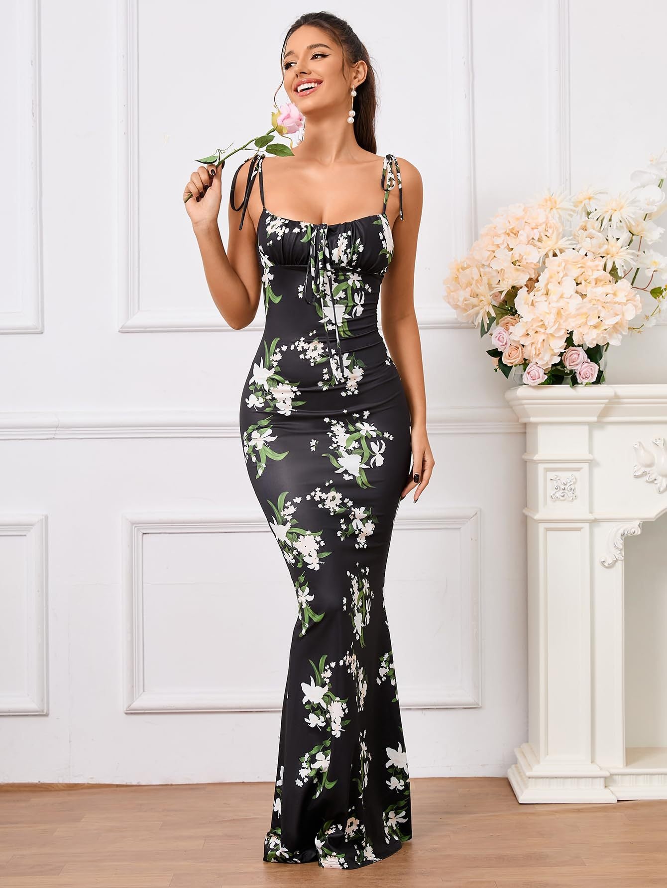Long Sleeveless Belted Backless Fitted Bodycon Casual Sexy Dress