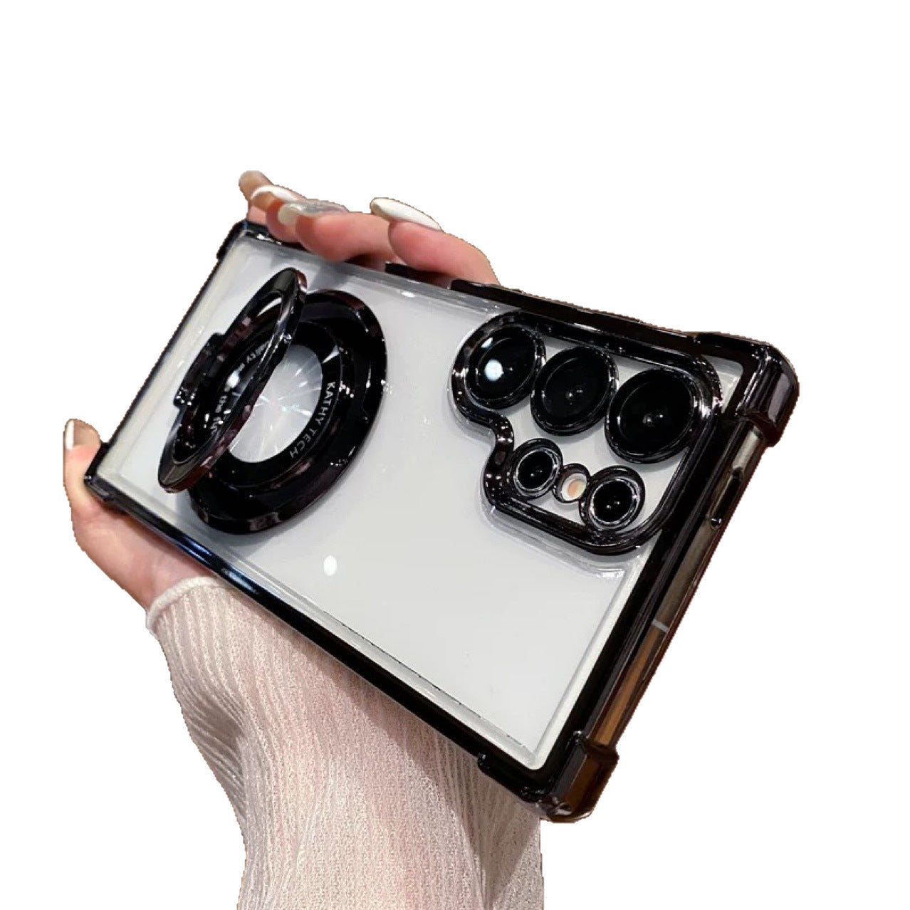 Suitable for Samsung S25 Ultra Phone Case with Air Cushion Shockproof Space Shell Magnetic Mount Bracket Note 20 Hard Case A55