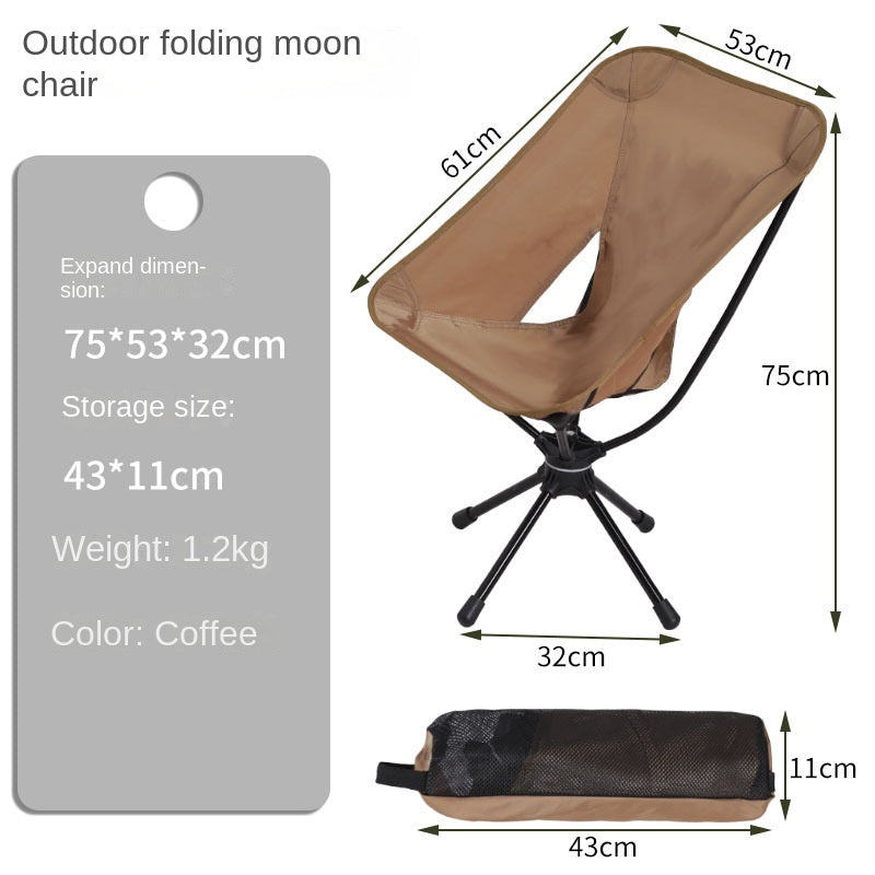 Outdoor Camping Picnic Folding Chair Umbrella Chair Aluminum Lightweight Portable Backrest Moon Chair