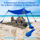 Family beach tent, large pop-up parasol, beach shelter, sun shade. Stable poles with portable carry bag. Outdoor shade.