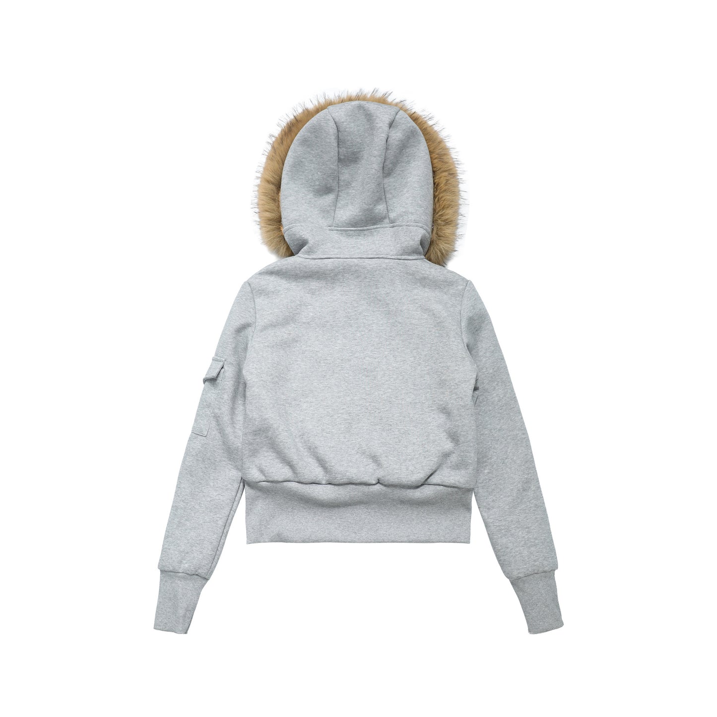 Retro spicy girl big fur collar hooded sweatshirt jacket