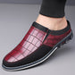 Men's Half-Slipper Leather Shoes Back Strap Slippers Big Size Toe-Covered Slippers