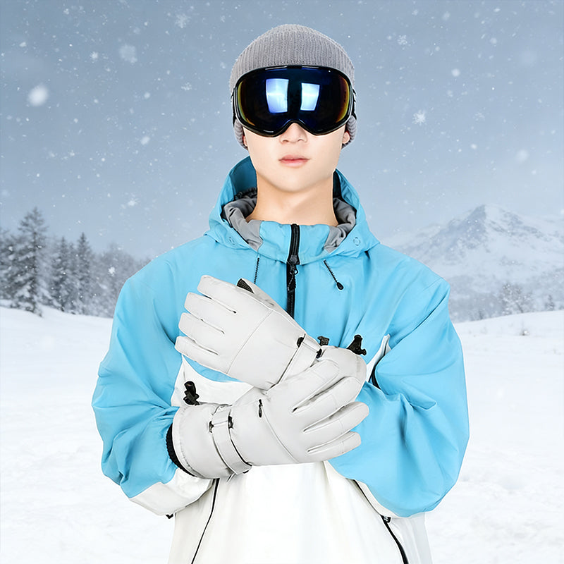 Ski Gloves with Built-in Wrist Guards, Waterproof for Ski/Snowboard Carving, Professional 3M Fleece-Lined Thickened Gloves